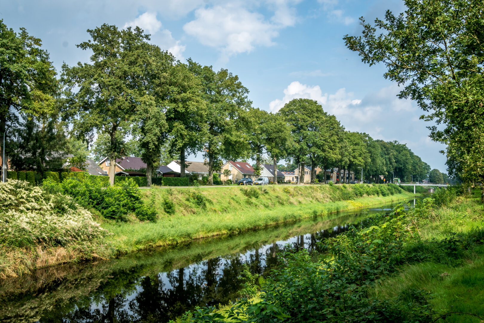 De hoge wal van het Oranjekanaal in Schoonoord