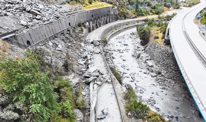 Vallende rotsen in de Savoie